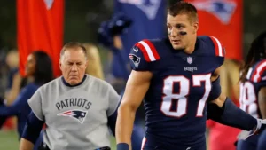 Rob Gronkowski explains his belief as to why Bill Belichick was not hired by the Falcons.